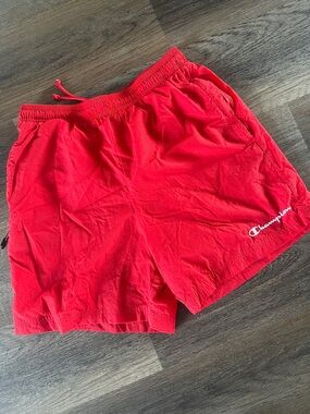(12) Champion Red Drawstring Athletic/swim Shorts